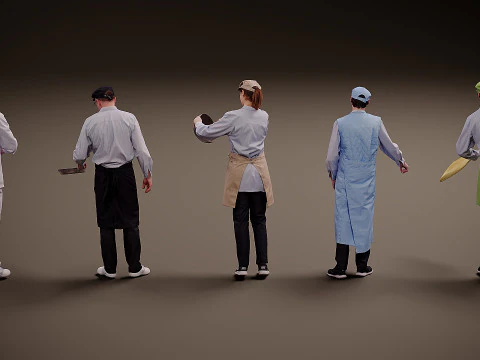 People in uniform x 5 00 3D Model