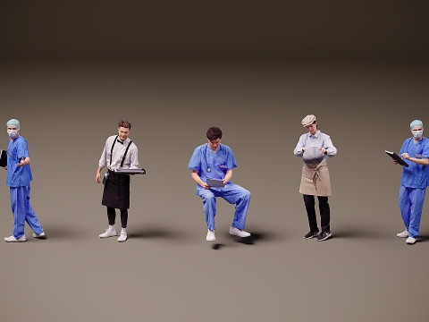 Ludzie w mundurach x 5 01 Model 3D