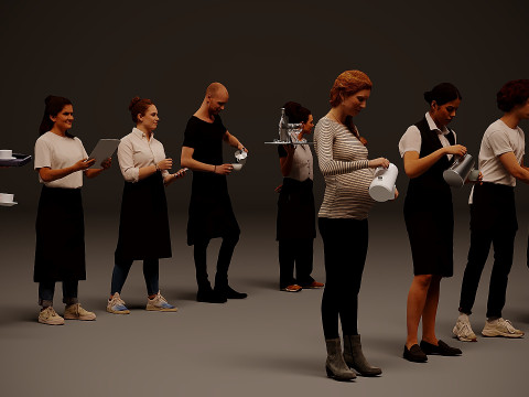 穿制服的人 x 10 3D 模型