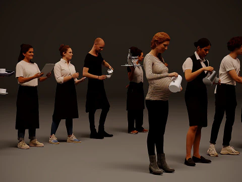 People in uniform x 10 3D Model