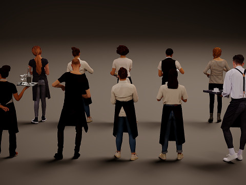 穿制服的人 x 10 3D 模型