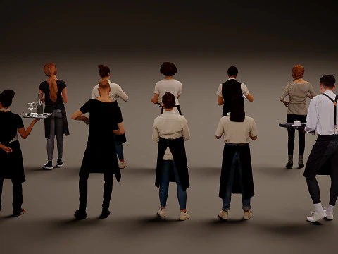 People in uniform x 10 3D Model