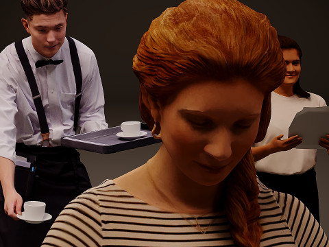 穿制服的人 x 10 3D 模型