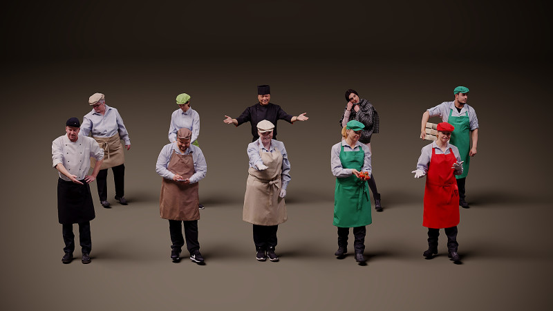 वर्दी में लोग x 10 00 3D मॉडल .c4d .max .obj .3ds .fbx .stl .blend