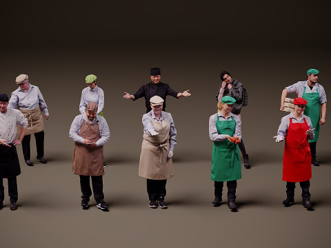 穿制服的人 x 10 00 3D 模型