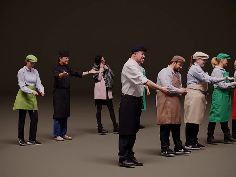 People in uniform x 10 00 3D Model