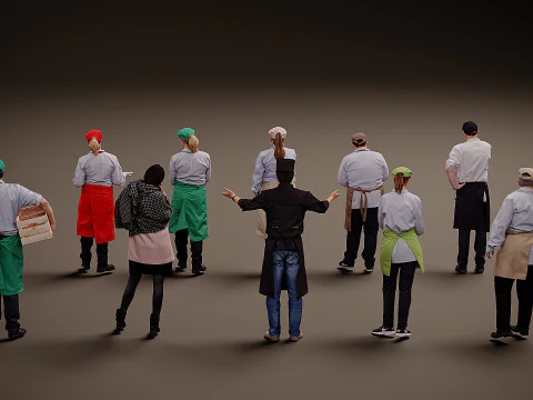 People in uniform x 10 00 3D Model