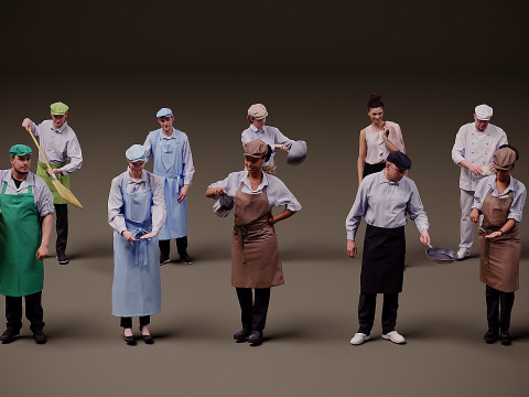 Ludzie w mundurach x 10 01 Model 3D