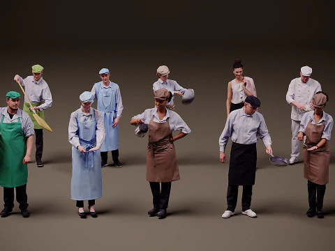 वर्दी में लोग x 10 01 3D मॉडल