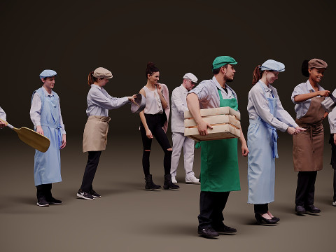 Personas en uniforme x 10 01 Modelo 3D