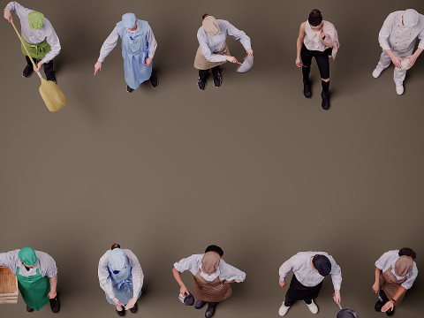 Personas en uniforme x 10 01 Modelo 3D