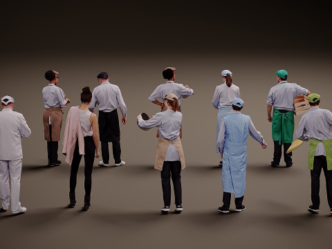 Personas en uniforme x 10 01 Modelo 3D