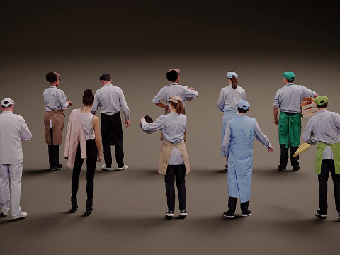 People in uniform x 10 01 3D Model