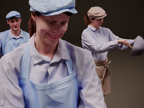 Personas en uniforme x 10 01 Modelo 3D