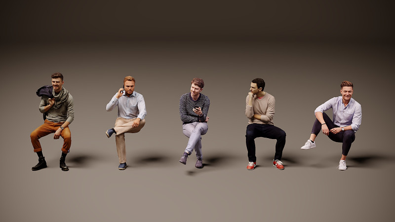 坐着的人 x 5 00 3D 模型 .c4d .max .obj .3ds .fbx .stl .blend 