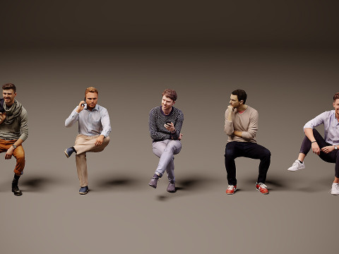 坐着的人 x 5 00 3D 模型