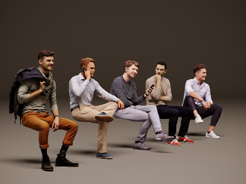 坐着的人 x 5 00 3D 模型