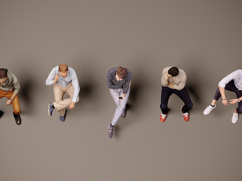 坐着的人 x 5 00 3D 模型