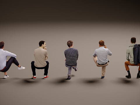 坐着的人 x 5 00 3D 模型