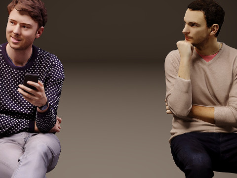 坐着的人 x 5 00 3D 模型