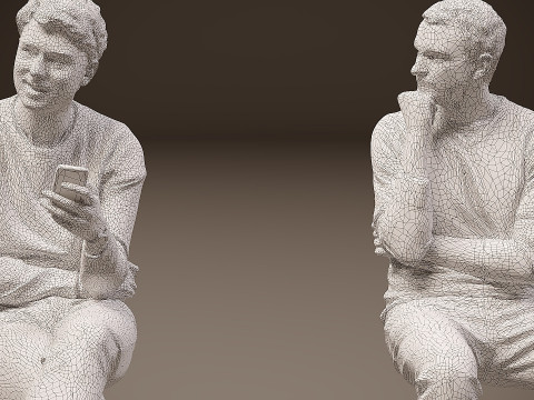 坐着的人 x 5 00 3D 模型