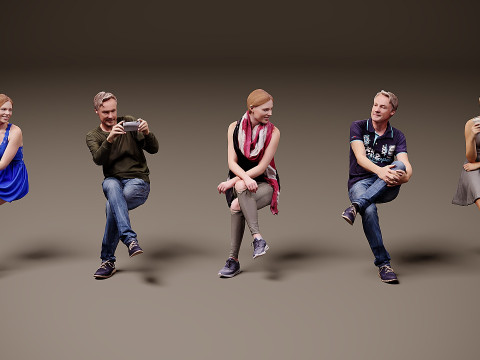 坐着的人 x 5 01 3D 模型