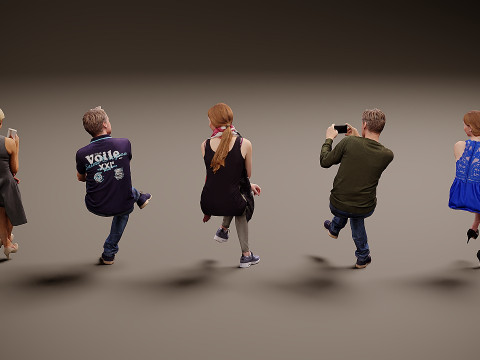 Personas sentadas x 5 01 Modelo 3D