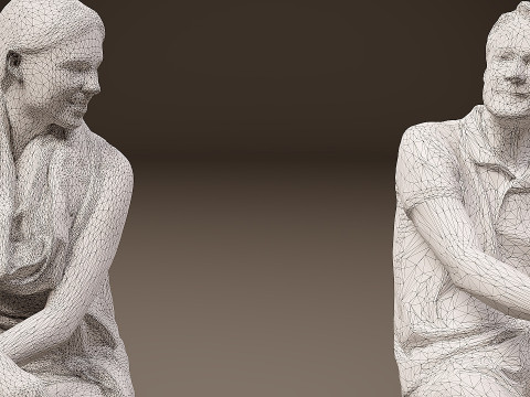 Personas sentadas x 5 01 Modelo 3D