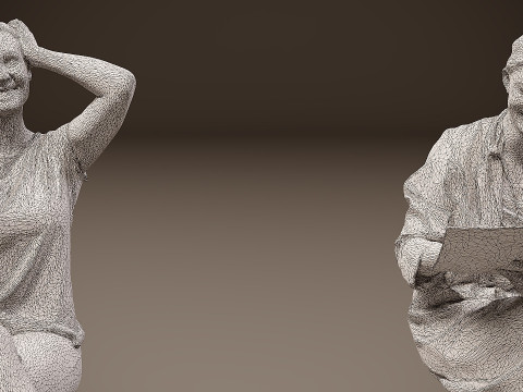 Sitting people x 5 02 3D Model
