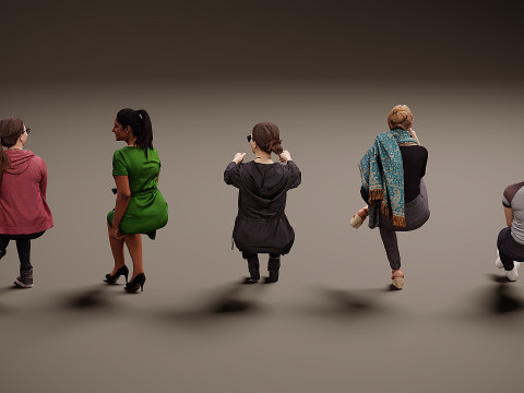 Personas sentadas x 5 04 Modelo 3D