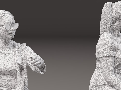 Personas sentadas x 5 04 Modelo 3D