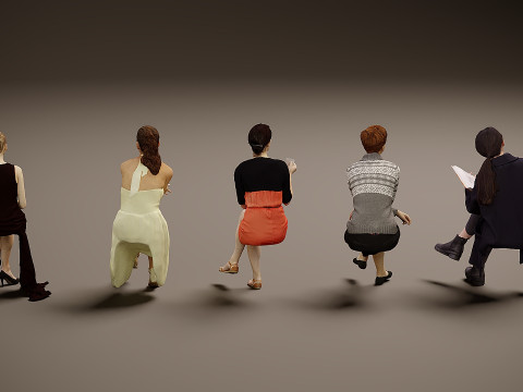 Personas sentadas x 5 05 Modelo 3D