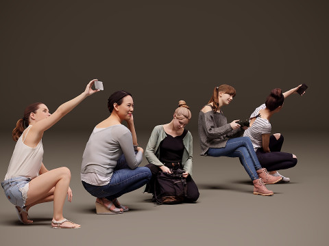 Personas sentadas x 5 06 Modelo 3D