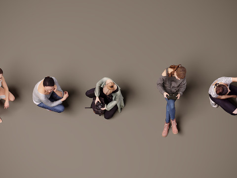 Personas sentadas x 5 06 Modelo 3D