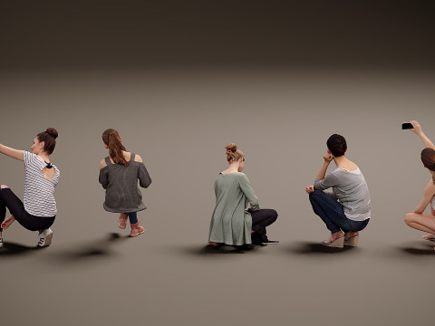 Personas sentadas x 5 06 Modelo 3D