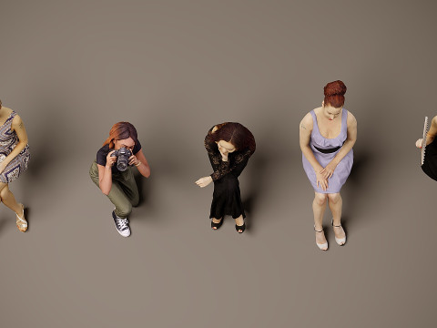 Сидячі люди х 5 07 3D Модель