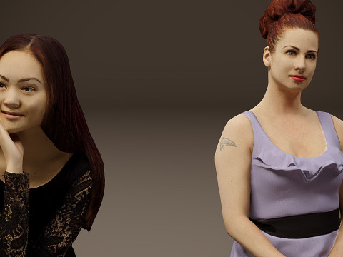 Сидячі люди х 5 07 3D Модель