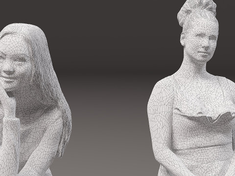 Сидячі люди х 5 07 3D Модель