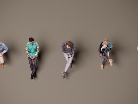 Personnes assises x 5 09 Modèle 3D