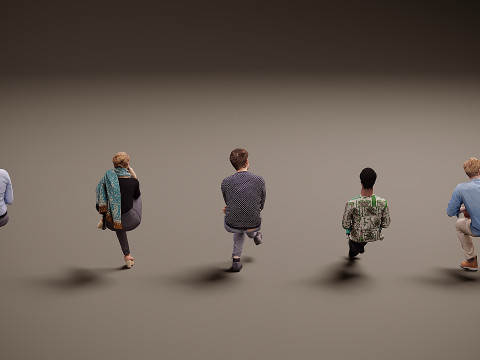 Personnes assises x 5 09 Modèle 3D