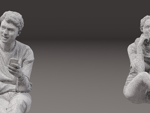 Personnes assises x 5 09 Modèle 3D