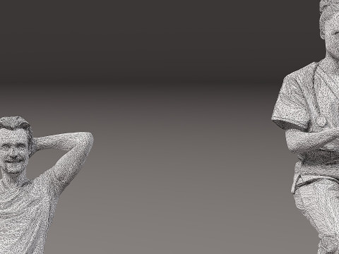 Sitzende Menschen x 5 10 3D Modell