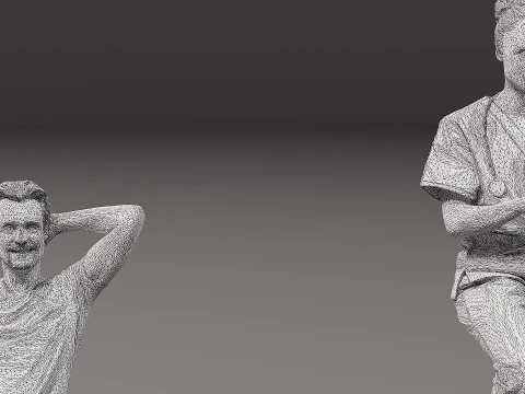 Sitting people x 5 10 3D Model