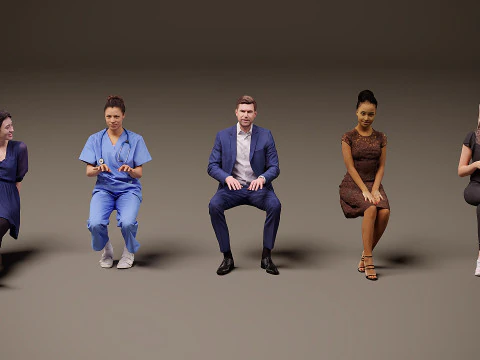 Orang yang duduk x 5 10 Model 3D