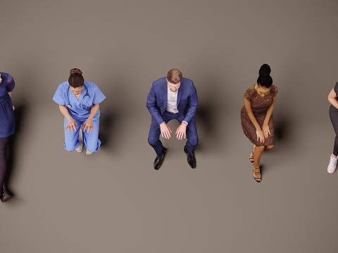 Personas sentadas x 5 10 Modelo 3D