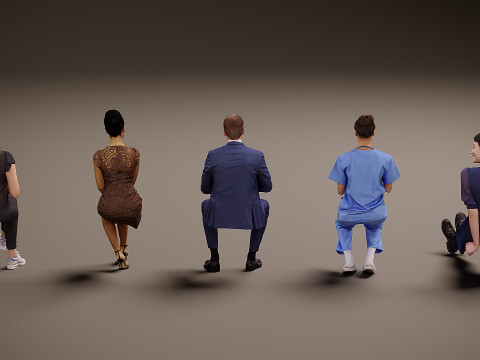Personas sentadas x 5 10 Modelo 3D