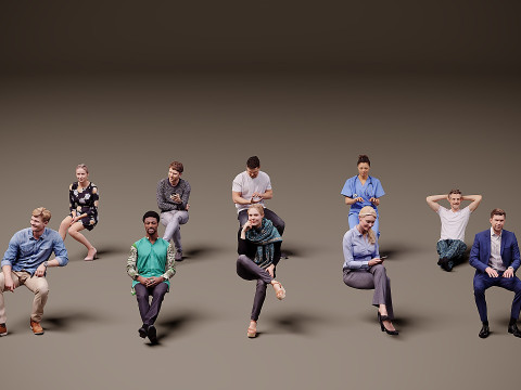 座る人×10 03 3Dモデル