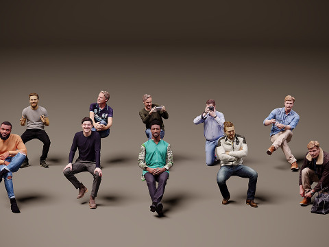 座っている人×10 05 3Dモデル