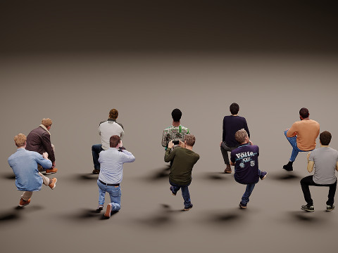 Sitzende Menschen x 10 05 3D Modell