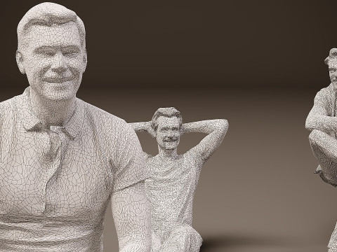 Sitzende Menschen x 10 06 3D Modell